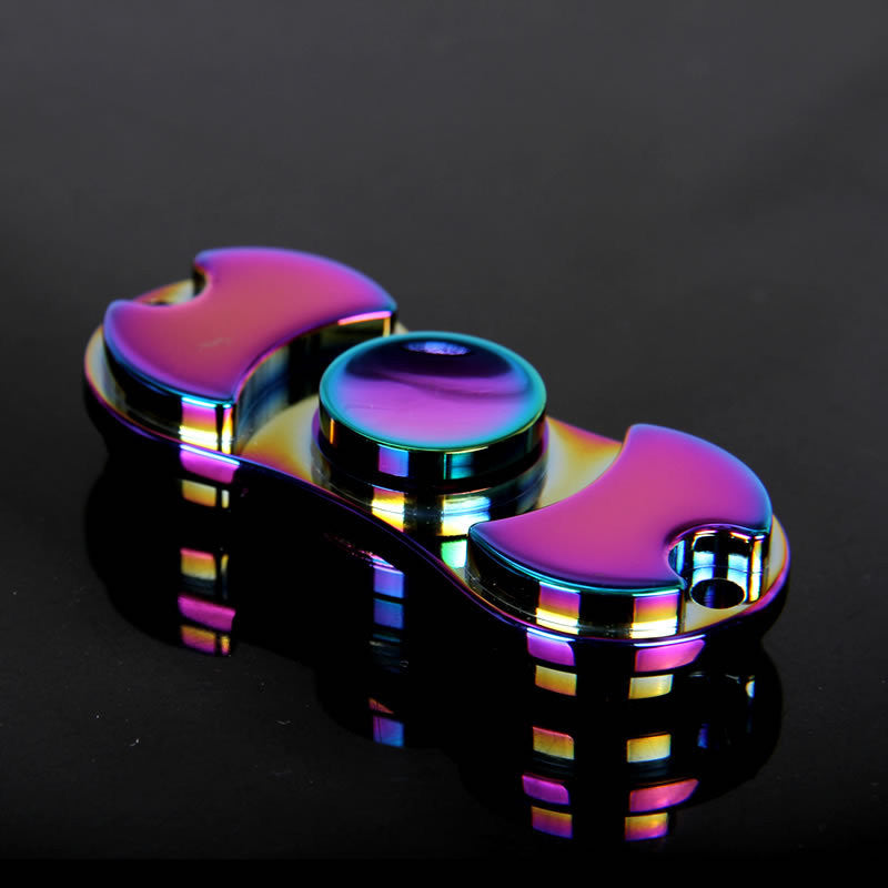 Colorful Creative Funny Metal Two-Spinner Fidget Toy Metal EDC Hand Spinner Rotation Time Long Anti Stress Toys Child Gift