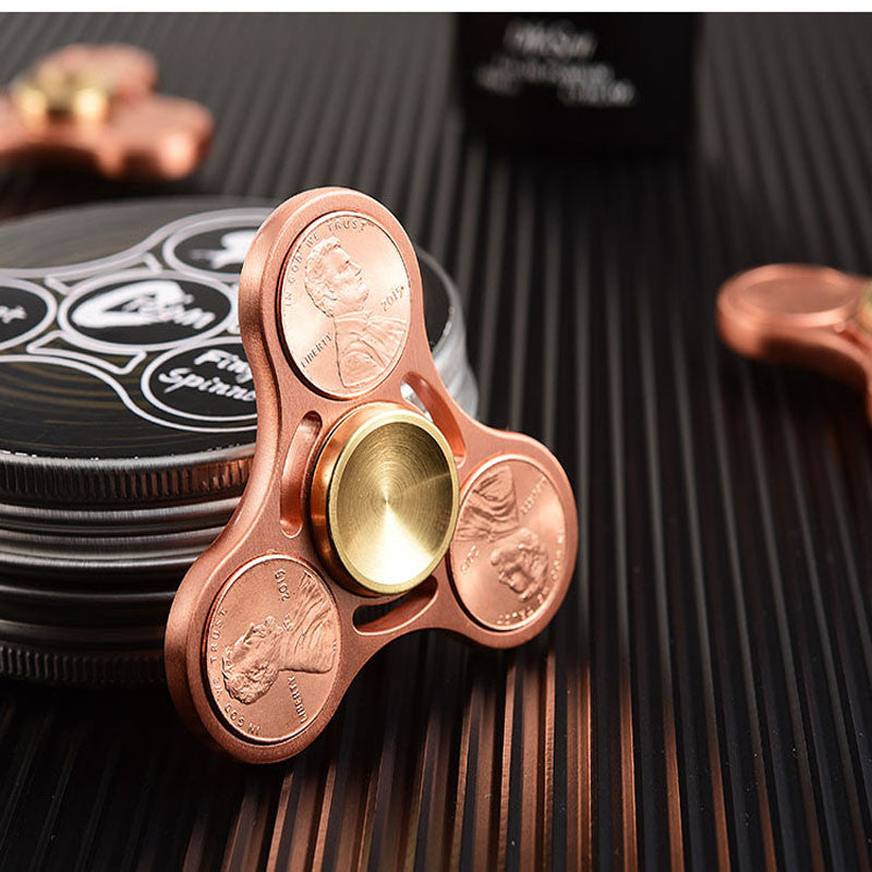 New Hand spinner Copper Fingertips Gyro EDC Finger Gyro Toys Fidgety Decompression Anti-anxiety Metal Dollars